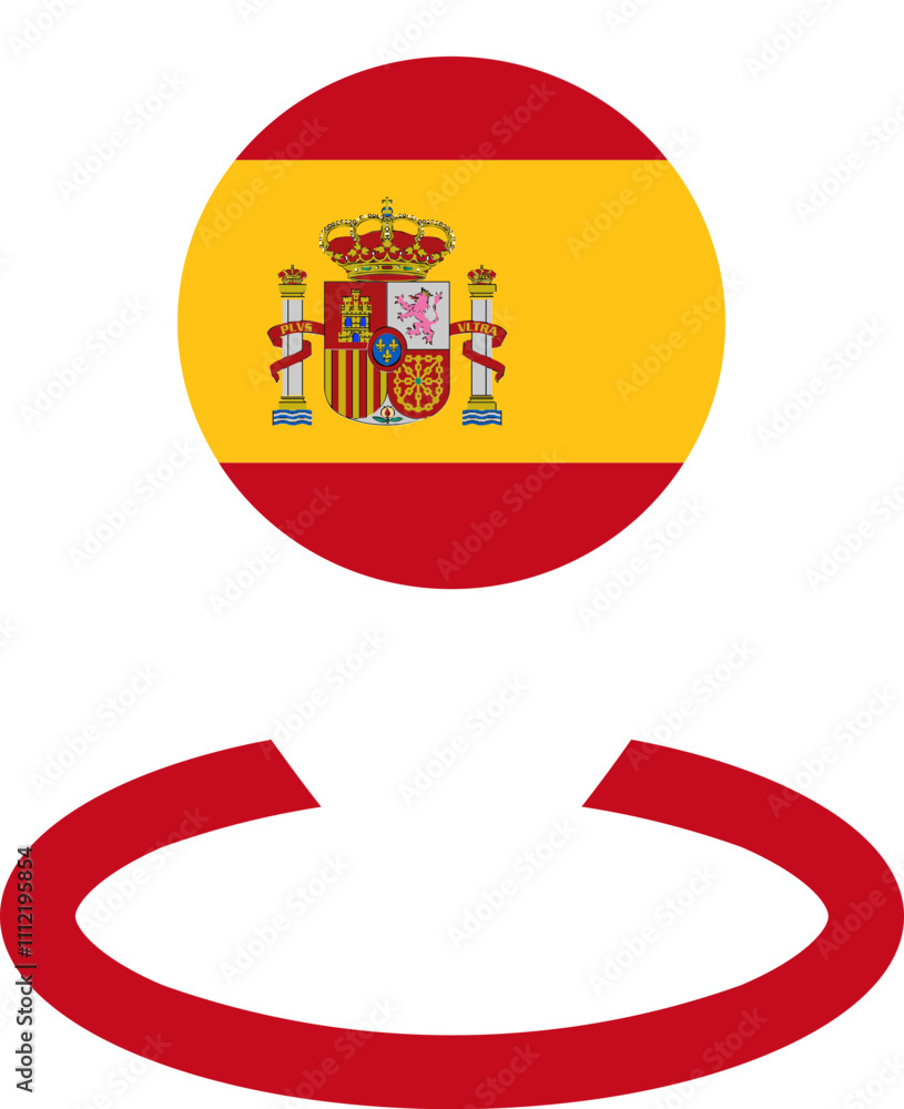 Fototapeta premium Location Icon of Spain Flag
