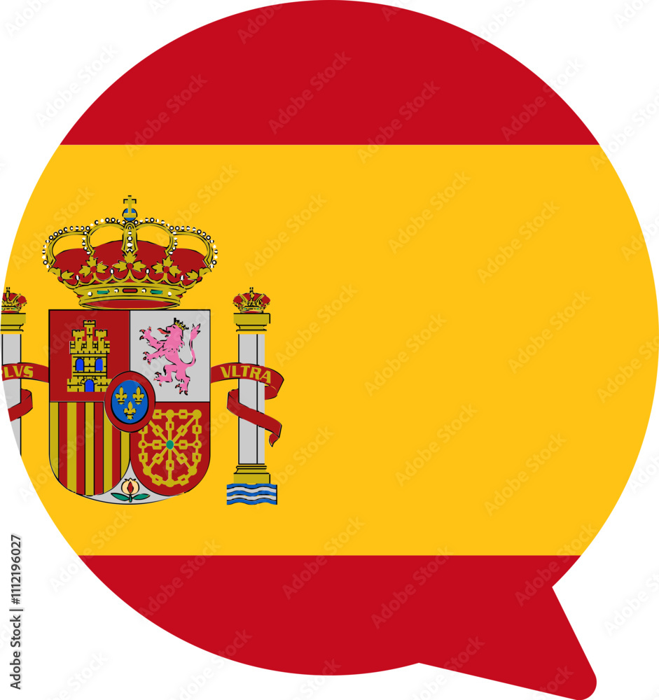 Fototapeta premium Spain Falg on Chat Icon