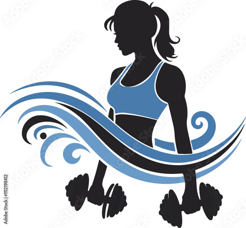 Crossfit Silhouette. Powerful CrossFit Athlete Icon for Fitness Gear