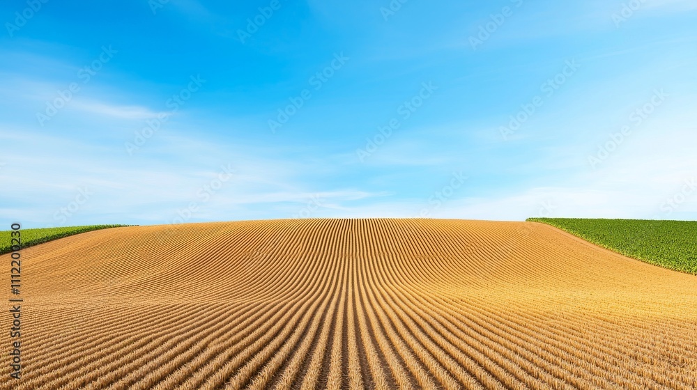 Naklejka premium Agricultural fields are sprayed with fertilizer by drones in flight.