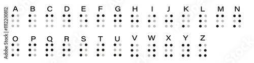 Braille alphabet vector. Braille abc