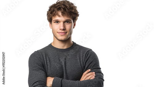 a confident young man isolated on a white background