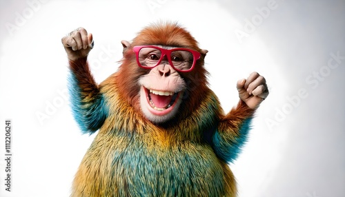 portrait of a monkey with a  glasses as a meme