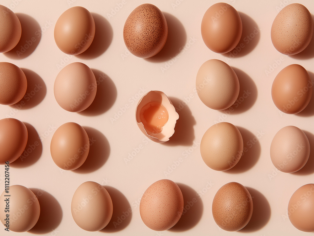 Brown and White Eggs Arranged on a Neutral Background, Minimalistic Food Photography
Brown and White Eggs Arranged on a Neutral Background, Minimalistic Food Photography