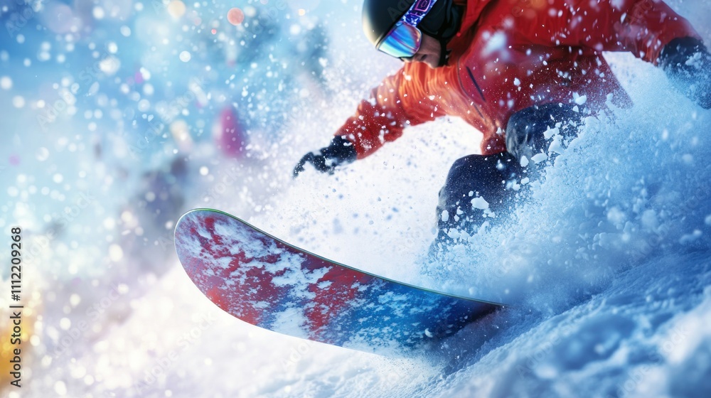 Naklejka premium Snowboarder in Action