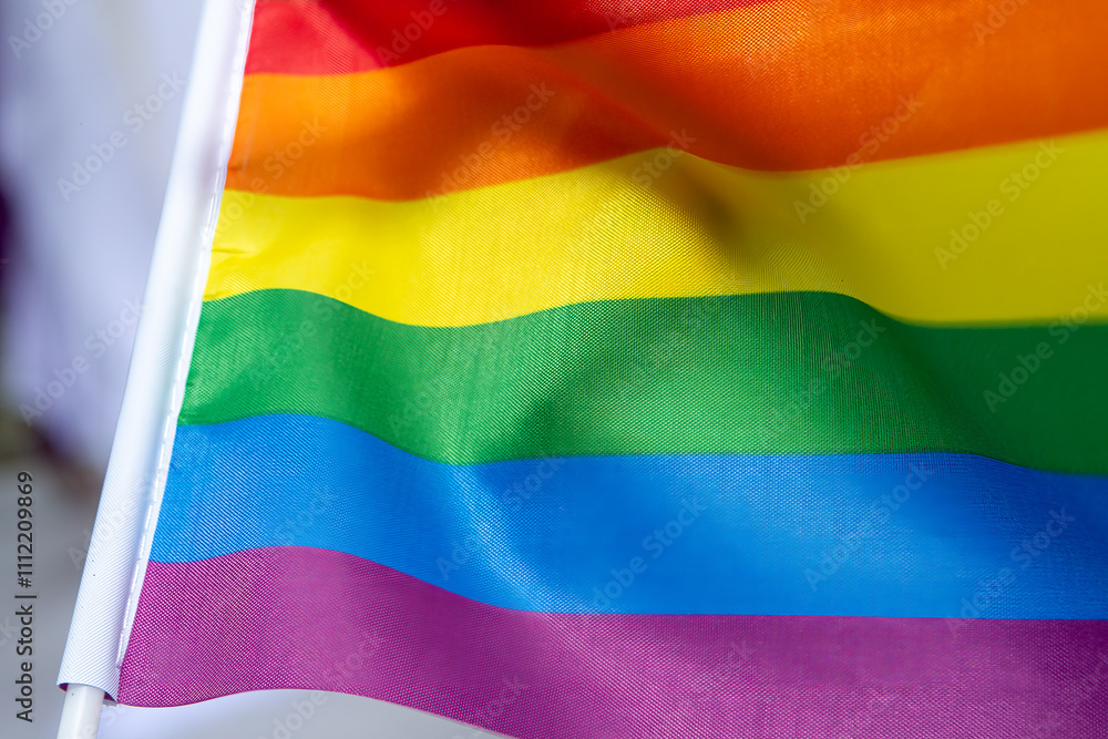 Obraz premium Rainbow Flag Symbolizing LGBTQIA+ Rights, Diversity, and Inclusivity