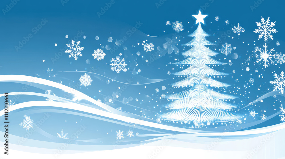 Christmas tree illustration with light trails Christmas tree illustration with light trails