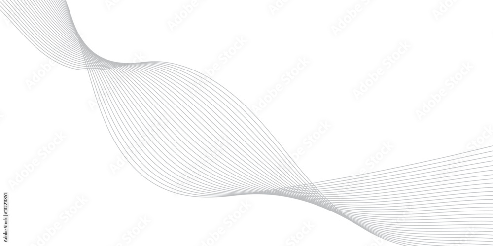 Fototapeta premium Abstract wavy lines Isolated background design. Wave modern stream transparent background. 