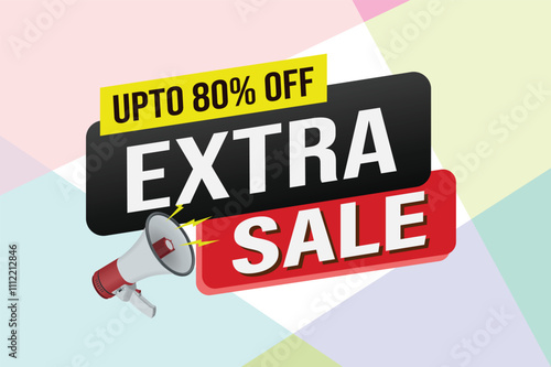 extra sale word mega phone concept vector illustration and 3d style, landing page, template, ui, web, mobile app, poster, banner, flyer, background, gift card, coupon, label, wallpaper

