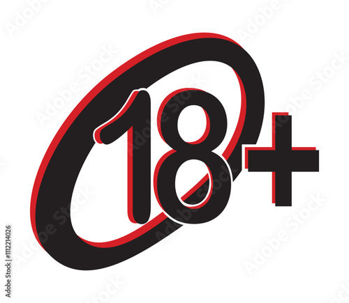 18 plus restriction sign symbol logo design