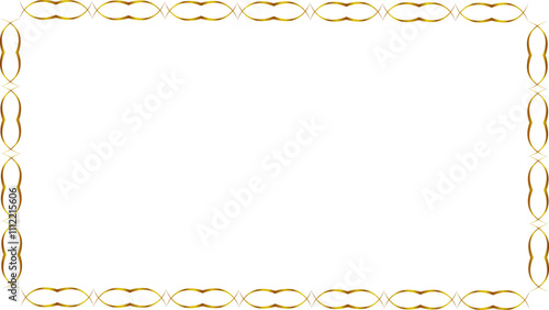 Abstract golden frame with wavy curve shape simple design and decorative border for any kind of template