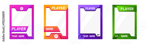 Сard template with a minimalist layout, designed to showcase player photo, name, and competition stats for professional use.