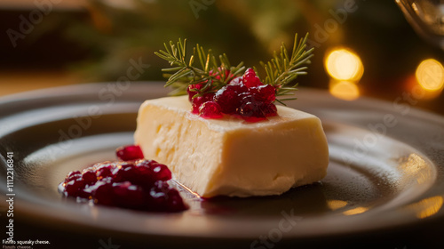 The Finnish Squeaky Cheese with Cloudberry Jam. photo