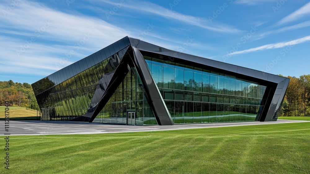 Modern Architectural Structure with Glass Facade and Unique Design Modern Architectural Structure with Glass Facade and Unique Design