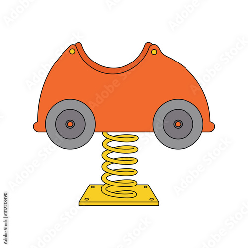kids drawing car spring cartoon isolated