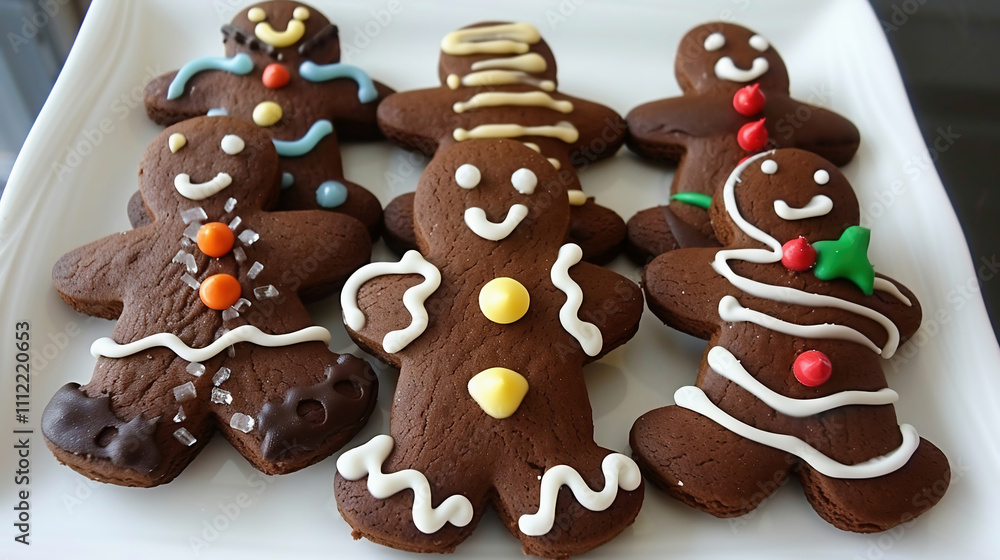 Christmas bakery. Friends decorating freshly baked gingerbread cookies with icing and confectionery mastic. Festive food, family culinary Christmas bakery. Friends decorating freshly baked gingerbread cookies with icing and confectionery mastic. Festive food, family culinary