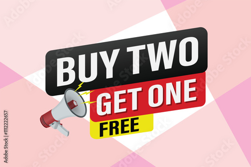 buy two get one free buy now poster banner graphic design icon logo sign symbol social media website coupon

