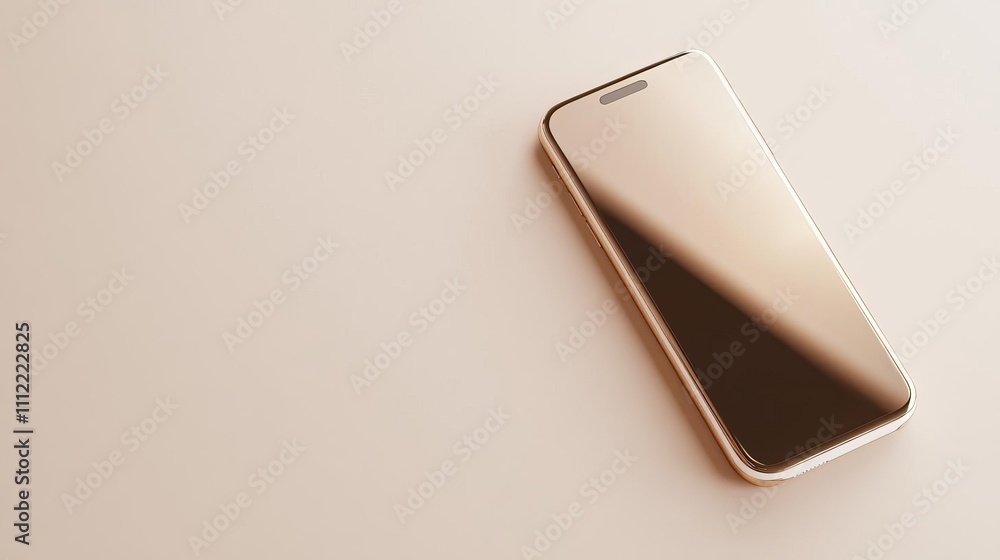Smartphone Lying on a Minimalistic Beige Surface Smartphone Lying on a Minimalistic Beige Surface
