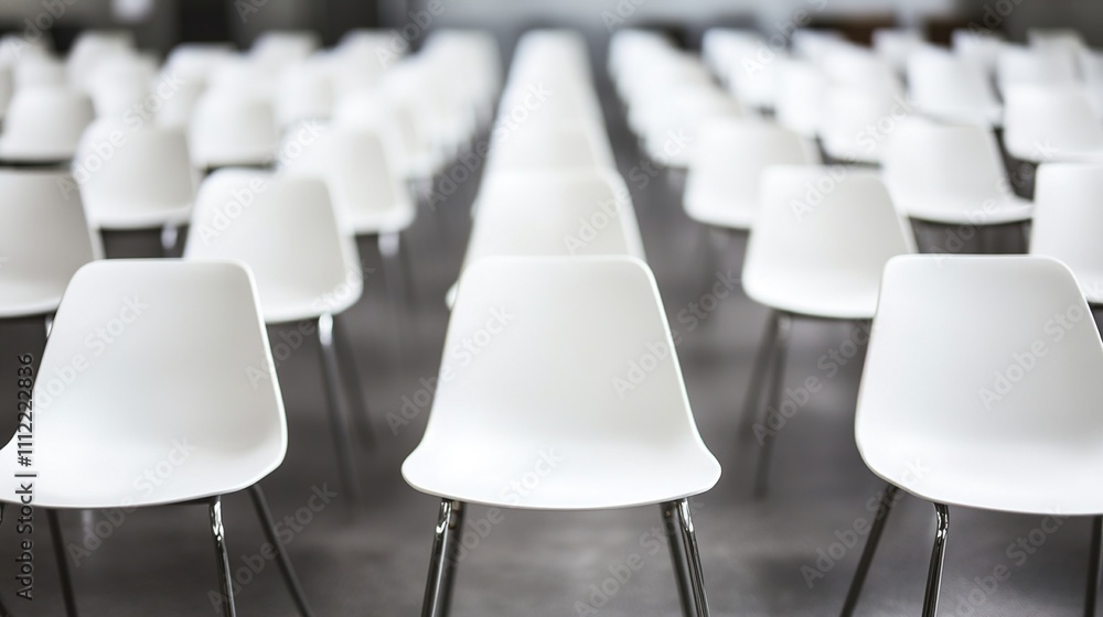 Naklejka premium Empty stadium seats, a silent testament to the absence of fans, symbolizing the void left by the lack of human connection and shared experiences in the face of challenges.