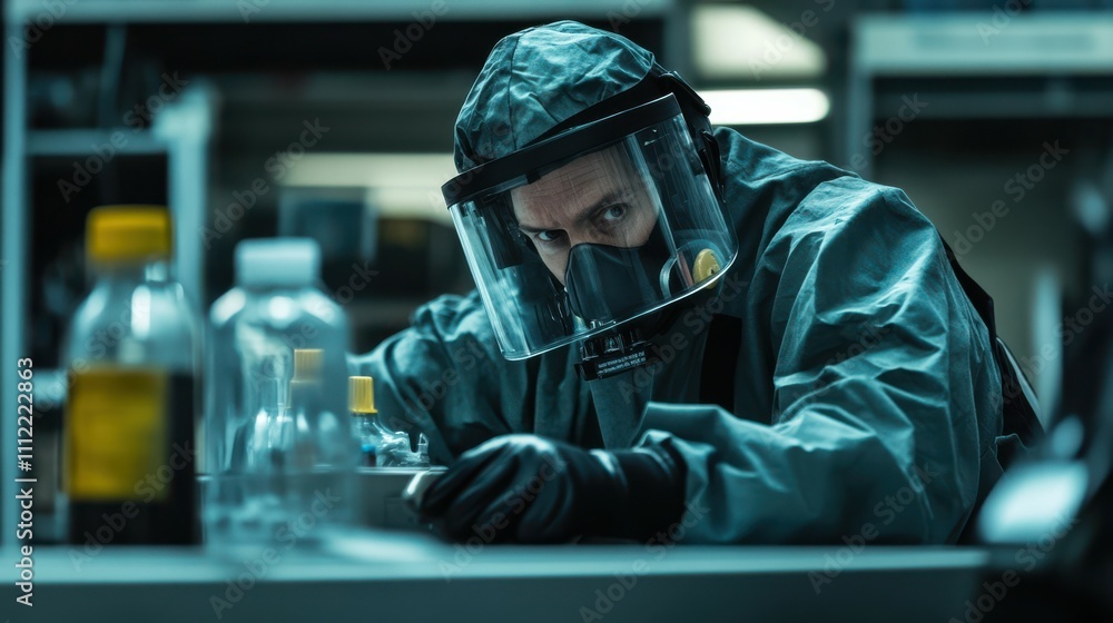 Bomb Squad Technician in a work environment displaying focus and readiness Bomb Squad Technician in a work environment displaying focus and readiness