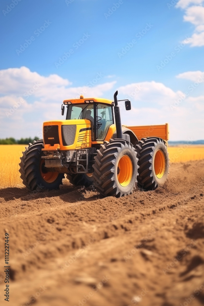 agricultural machinery in the field tractor Generative AI agricultural machinery in the field tractor Generative AI