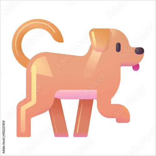 Dog Vector Icon - Isolated faithful and Beloved Pet Canine