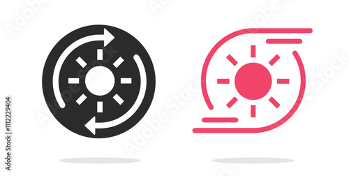 Air heating fan icon simple vector graphic illustration set, turbo heater ventilation circulation blow sign symbol ui pictogram, warmer hot temperature airflow line stroke outline image clip art
