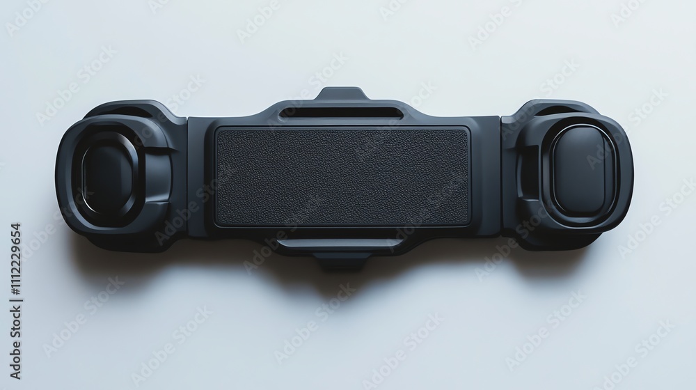 A black phone grip on a white background. A black phone grip on a white background.
