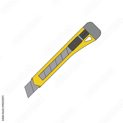 Hand drawn kids drawing cutter cartoon isolated