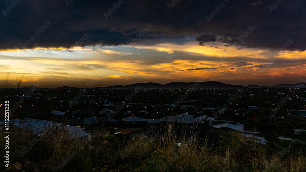 A Stunning Sunset Over Beautiful Hills and Charming Towns That Captivates The Soul A Stunning Sunset Over Beautiful Hills and Charming Towns That Captivates The Soul