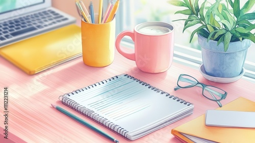 ambition flat design top view motivational theme watercolor