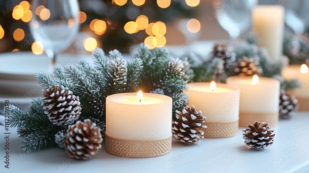 close-up of a Christmas candle close-up of a Christmas candle