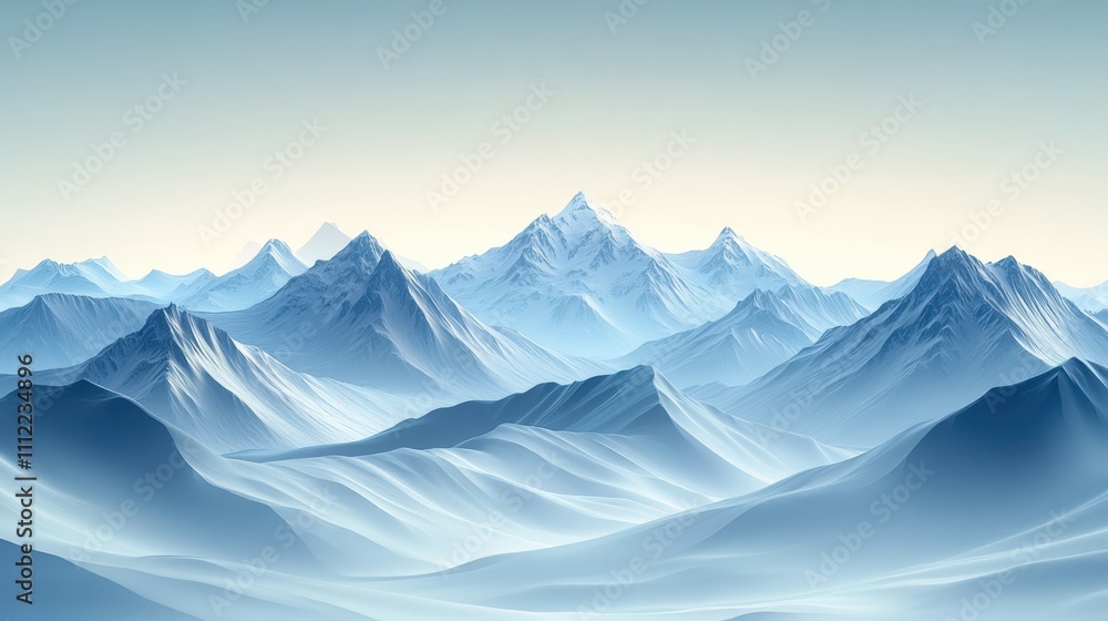 Fototapeta premium Serene Blue Mountain Landscape