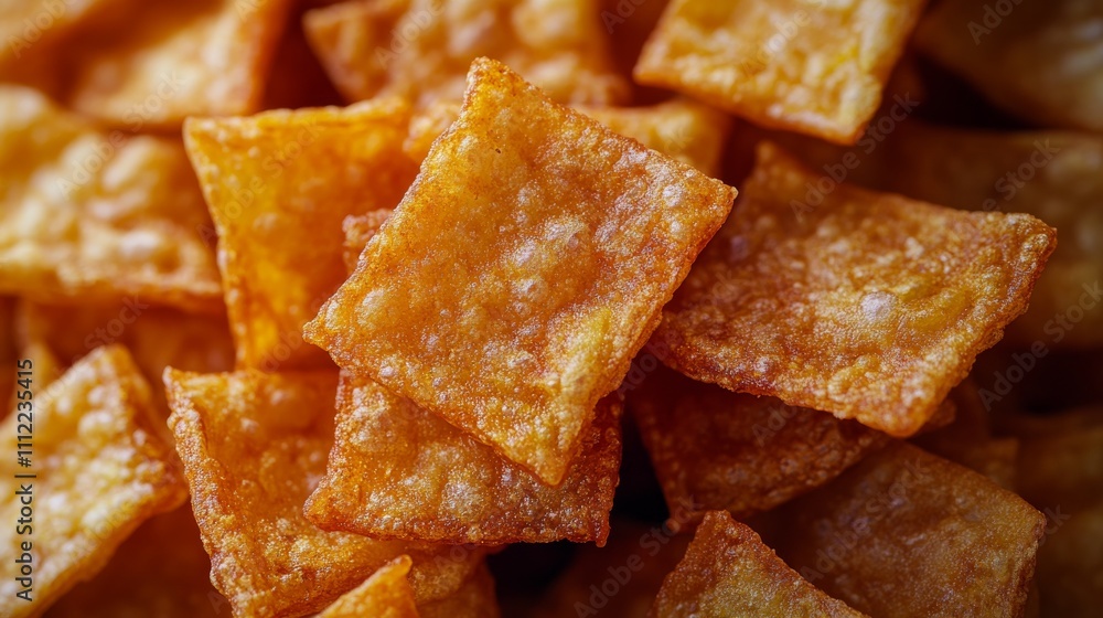 Crispy fried wonton strips close-up photography kitchen food image golden tones top view culinary art Crispy fried wonton strips close-up photography kitchen food image golden tones top view culinary art