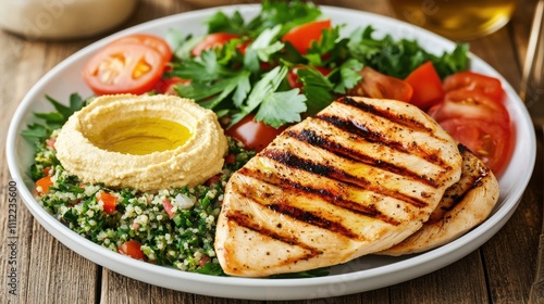 Healthy meal prep ideas for diet success grilled chicken salad goals in a cozy restaurant environment