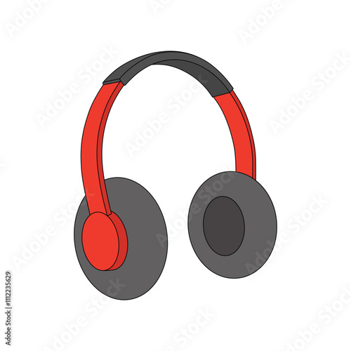 kids drawing headphone cartoon isolated