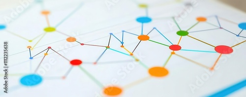 Obraz na płótnie Backlink analysis chart with blank area for metrics, backlink template, network effect