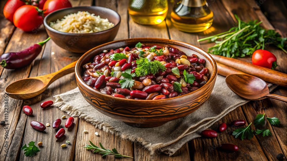 Delicious Bowl of Red Beans and Rice with Vibrant Colors, Textures, and Ingredients Highlighting a Traditional Southern Dish Perfect for Food Photography and Culinary Inspiration Delicious Bowl of Red Beans and Rice with Vibrant Colors, Textures, and Ingredients Highlighting a Traditional Southern Dish Perfect for Food Photography and Culinary Inspiration