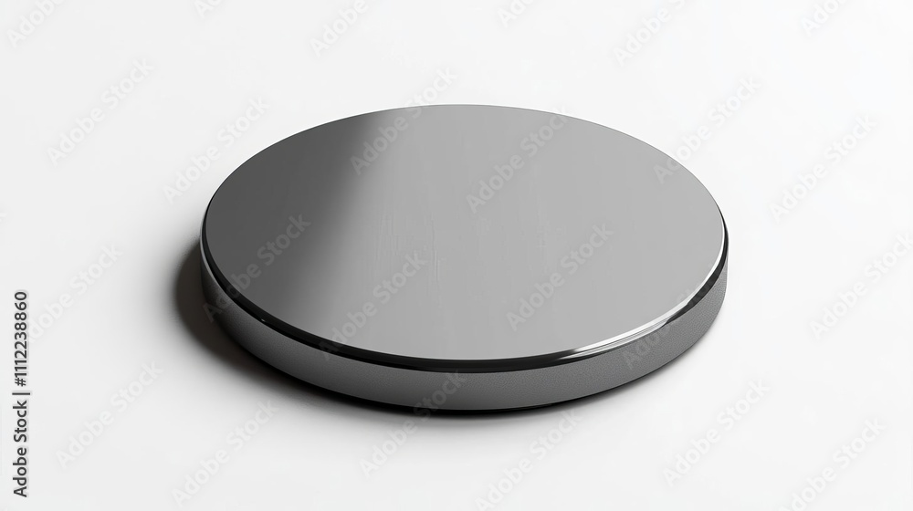 Circular Metal Disc Shiny Chrome Surface Modern Minimalist Design Product Display Stand Circular Metal Disc Shiny Chrome Surface Modern Minimalist Design Product Display Stand