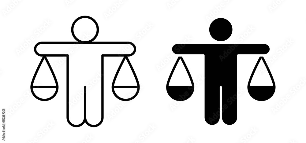 Ethics icons in black filled and outlined style Ethics icons in black filled and outlined style