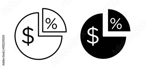 Dividend icons in black filled and outlined style
