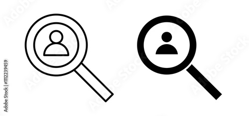 Recruitment icons in black filled and outlined style