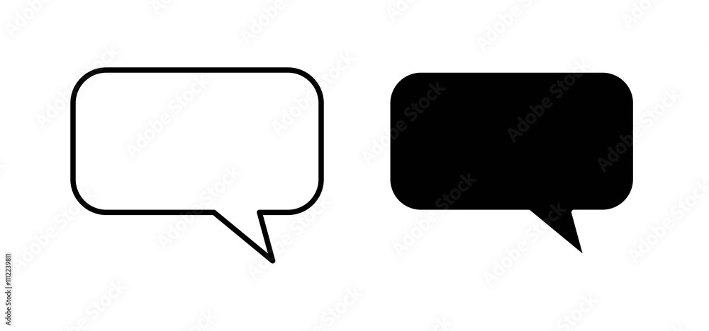 Discussion icons in black filled and outlined style Discussion icons in black filled and outlined style