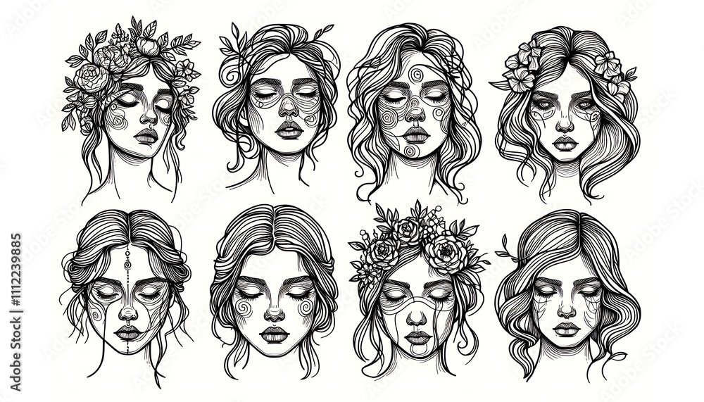 Elegant Floral Hairstyles: A Collection of Artistic Hair Designs Elegant Floral Hairstyles: A Collection of Artistic Hair Designs