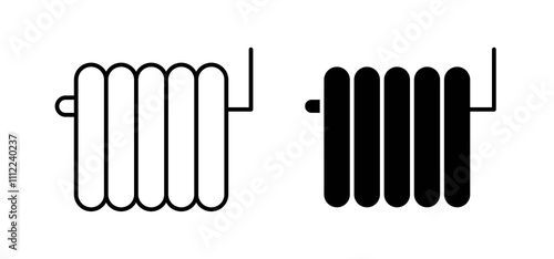 Radiator icons in black filled and outlined style