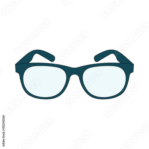 kids drawing glasses cartoon isolated