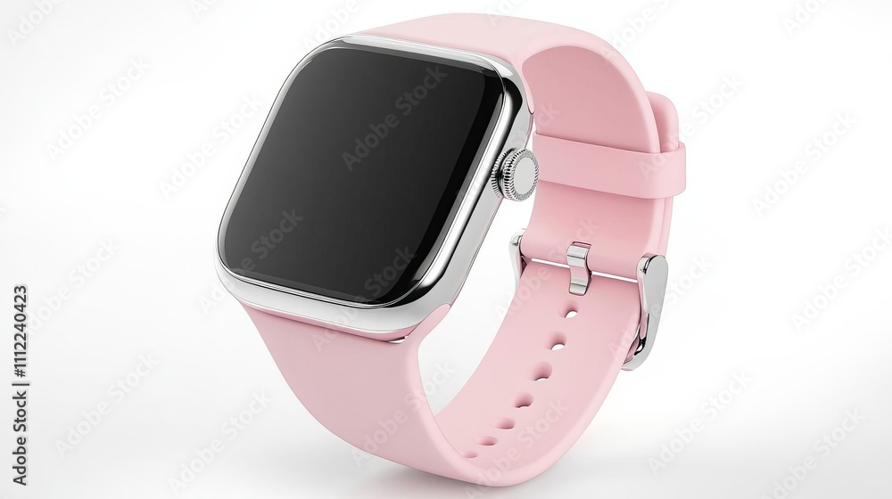Pink Silicone Smartwatch Band Modern Tech Accessory Fitness Tracker Pink Silicone Smartwatch Band Modern Tech Accessory Fitness Tracker