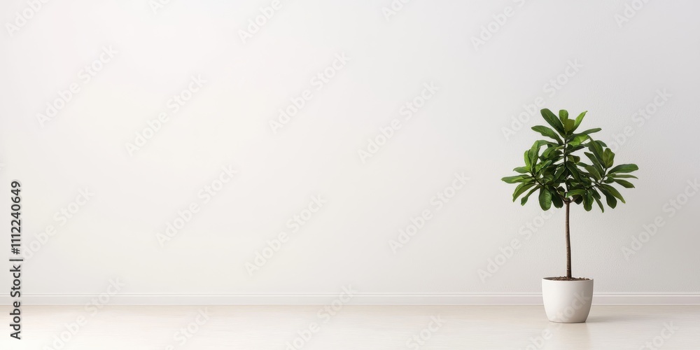 A solitary indoor plant in a minimalist setting with a bright, clean background. A solitary indoor plant in a minimalist setting with a bright, clean background.
