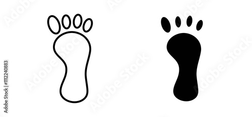 Footprint icons in black filled and outlined style