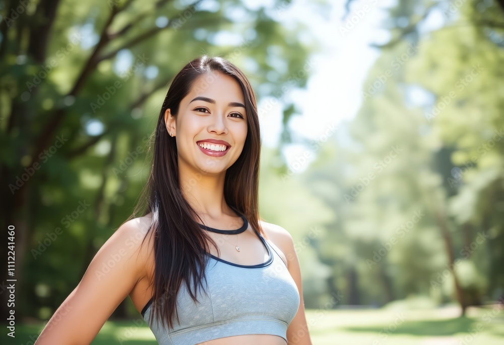 Happy smiling fit sporty active slim confident young Hispanic woman wearing sportswear Happy smiling fit sporty active slim confident young Hispanic woman wearing sportswear